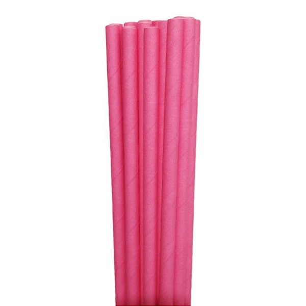 Canudo de Papel Rosa Pink - 20 Unds