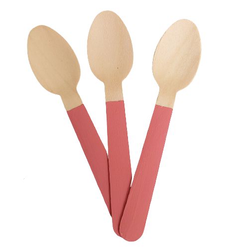Colher de Madeira Rosa Antigo 14cm - 10 unds