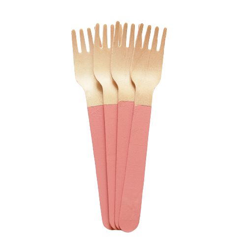 Garfo de Madeira Rosa Antigo 14cm - 10 unds