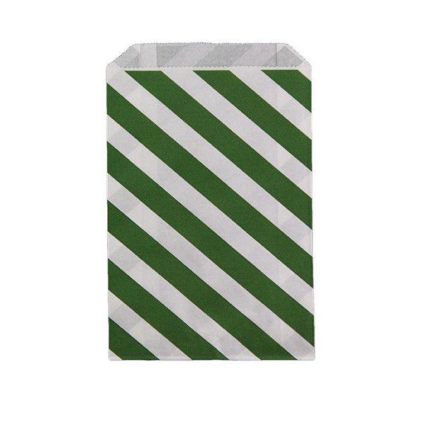 Saquinho de Papel Verde Escuro Oblíquo
