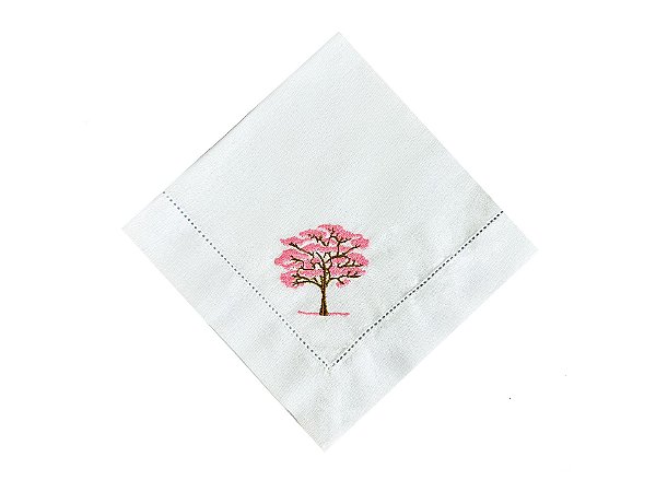 Guardanapo Bordado Ipê Rosa
