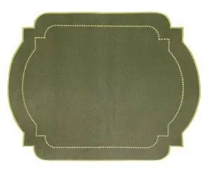 Kit com 2 Jogos Americanos Classic Verde com bordado Lurex Dourado