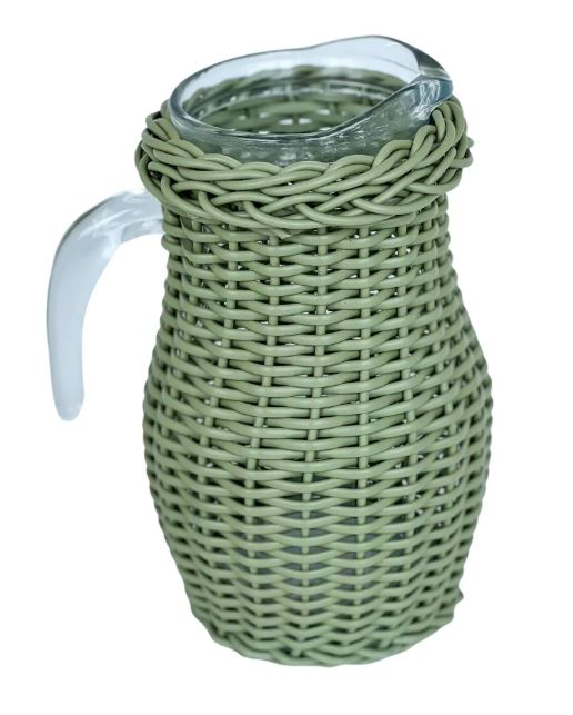 Jarra de Vidro com Vime sem tampa Oliva