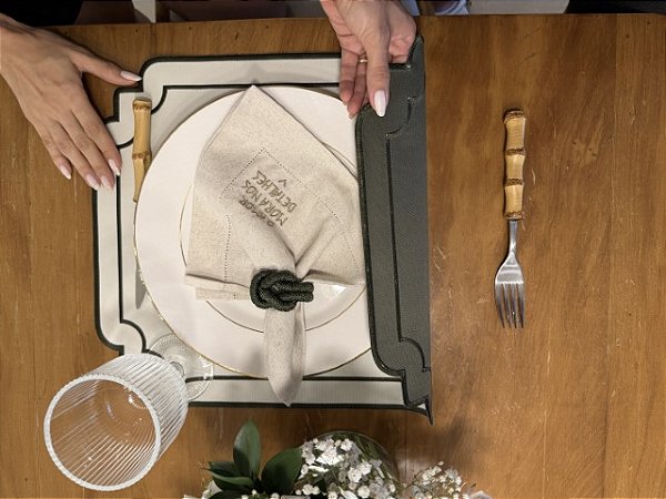 Jogo Americano Verde com Off Dupla Face