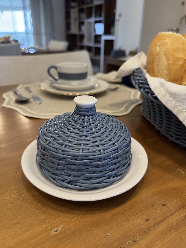 Manteigueira Porcelana Vime Jeans