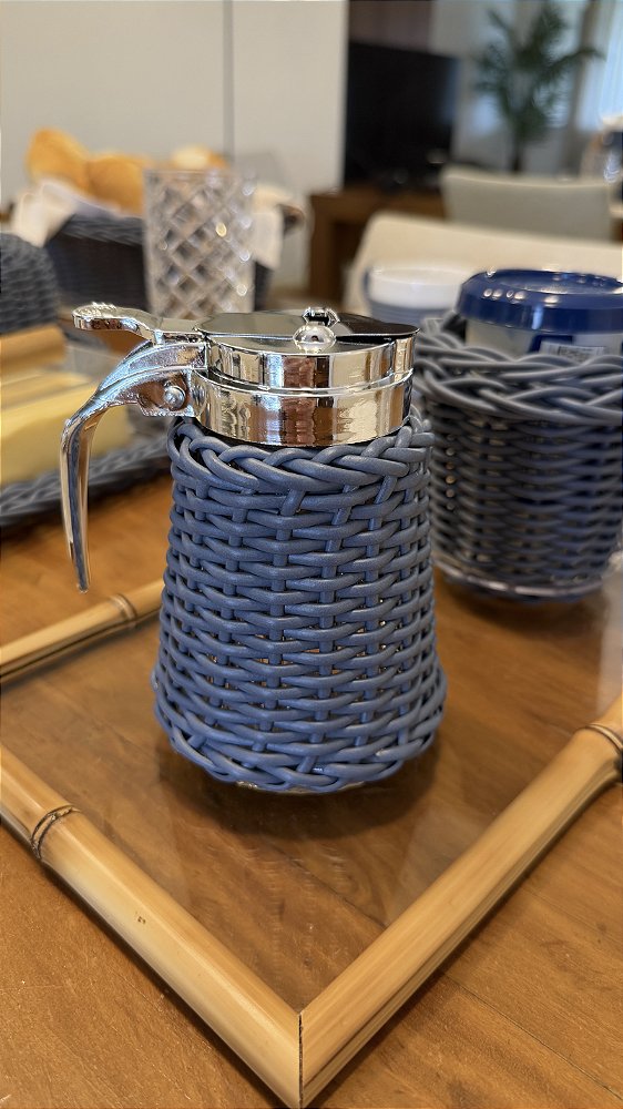 Meleira de Vidro com Vime Jeans