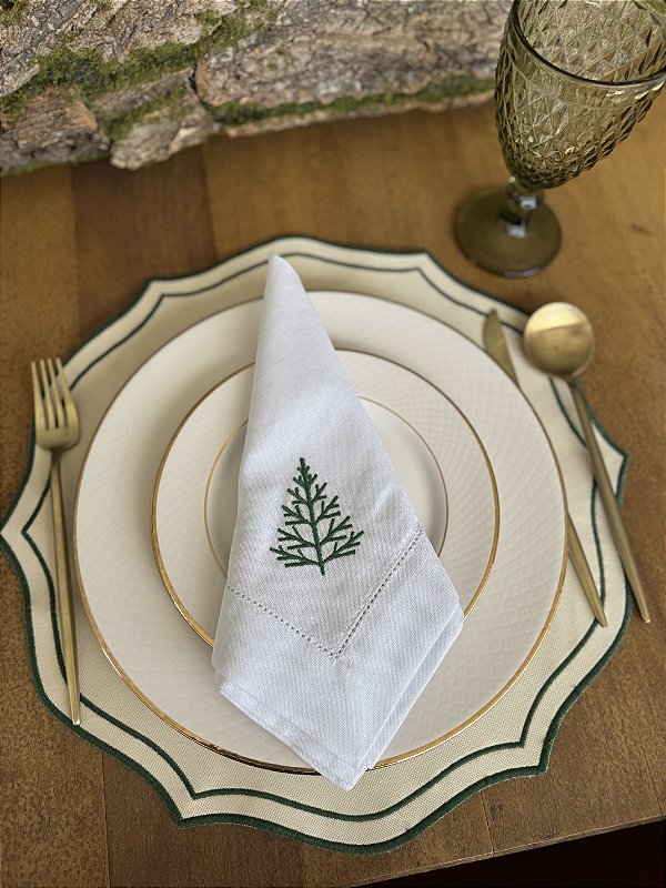 Guardanapo Bordado Árvore de Natal