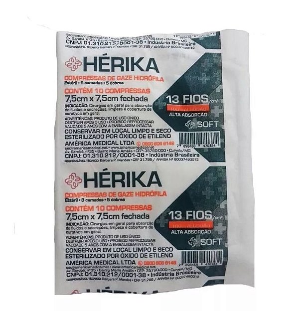 Compressa Gaze Herika Est 13F com 10Und