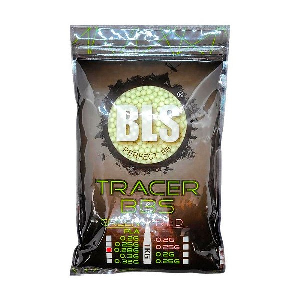 BBs Munição para Airsoft BLS 0.28 TRACER 6mm (1kg)
