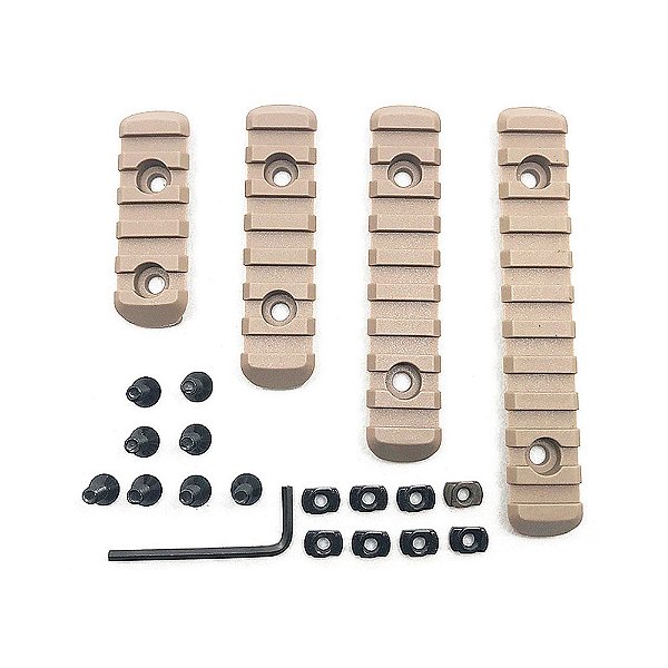 Kit De Trilhos Picatinny P/ HandGuard Universal TAN - Em Polímero