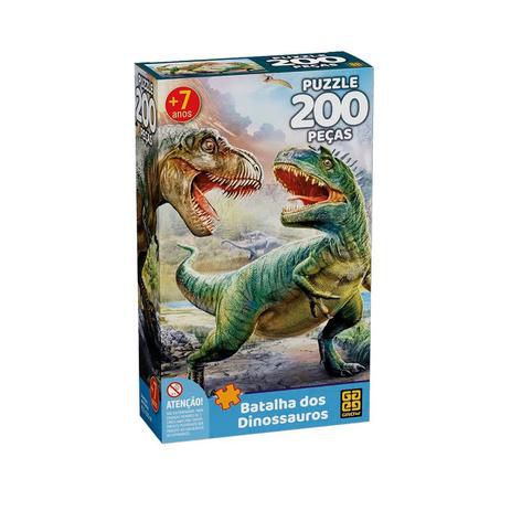 Quebra Cabeça Batalha dos Dinossauros 200 Peças Grow