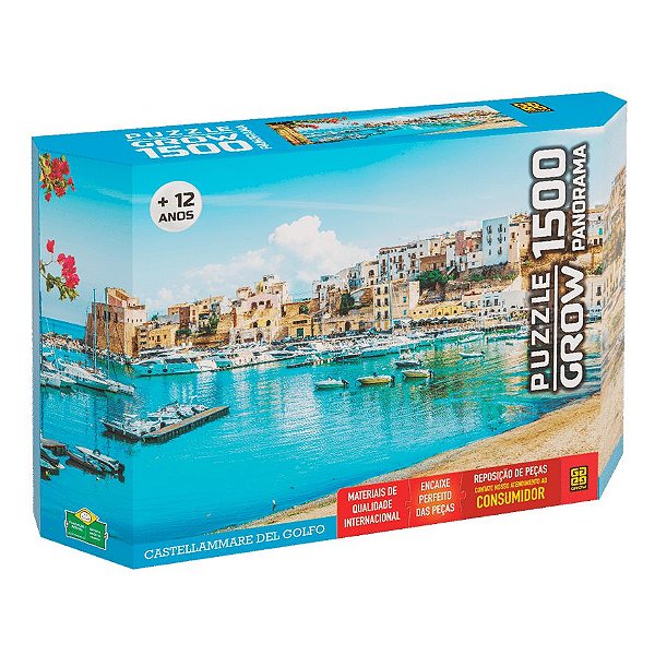 Jogo Quebra Cabeça Panorama Castellammare Del Golfo 1500 Peças Grow