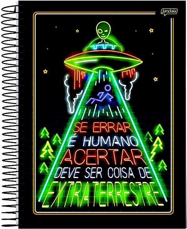 Caderno capa dura 10 matérias 160F Placas Humor Jandaia