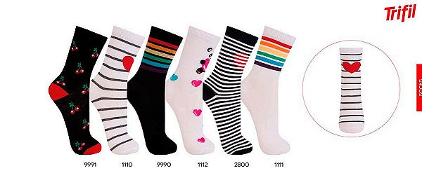 Meia Feminina Trifil com desenho TO7052