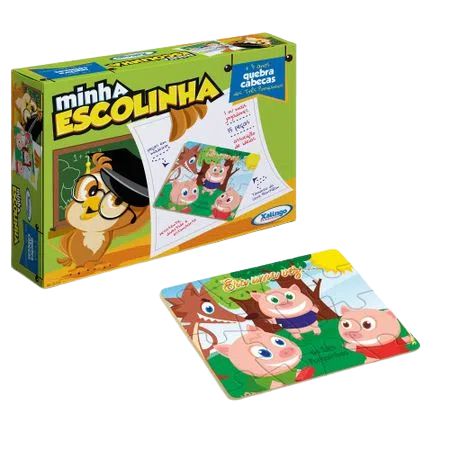 Quebra-Cabeça Três Porquinhos Minha Escolinha 51510 Xalingo