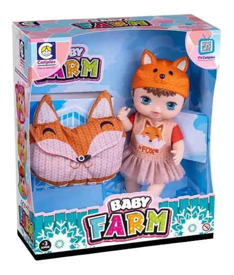 Boneca Baby Farm Raposa Com Pochete 2487 Cotiplás