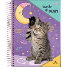 Caderno CD 1/4 Esp Pet 80f Jandaia