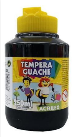 TINTA GUACHE 250ML 520 PRETA ACRILEX