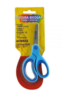 TESOURA ESCOLAR ACRILEX BICOLOR 6710