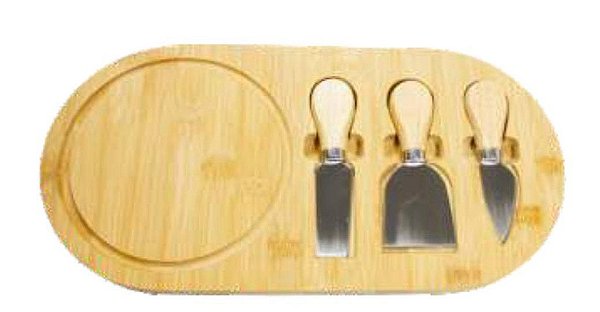 CJ TABUA BAMBU + 3 FACAS P/QUEIJO 35.5X18 4378 IMCOL