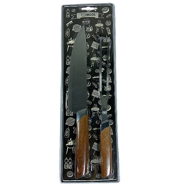 CJ CHURRASCO FACA Nº8 + GARFO TRINCHANTE Nº7 - IMCOL