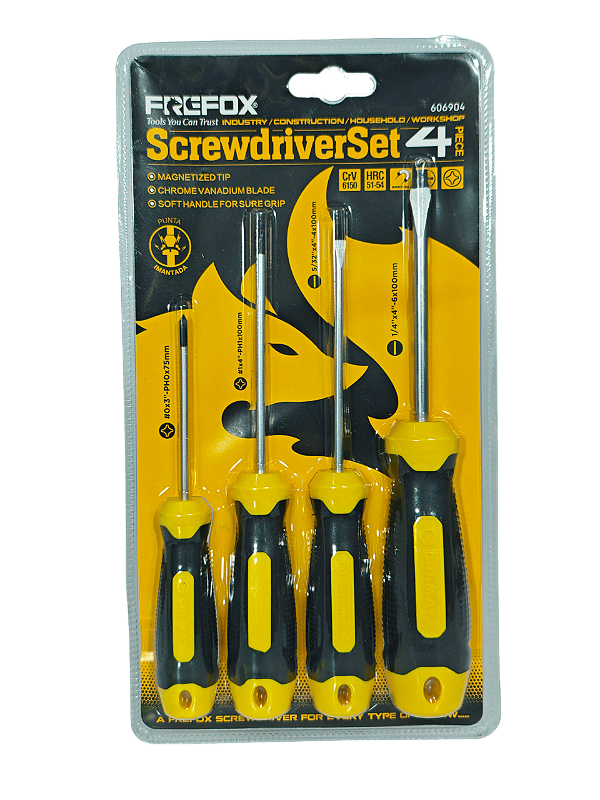 JOGO DE CHAVE DE FENDA /PHILIPS 4 PEÇAS - IMCOL