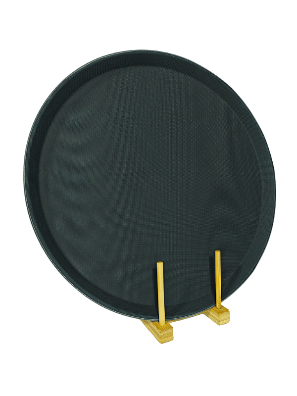 BANDEJA PLÁSTICO REDONDA PRETO 40CM - IMCOL