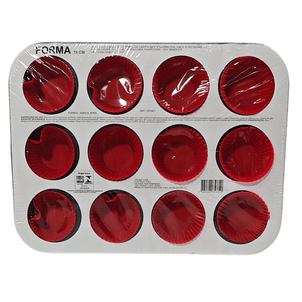 FORMA P.QUEIJO/CUPCAKE RET.C/SILIC.P/12 35X26CM - IMCOL