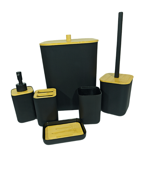 KIT BANHEIRO POLIPROPILENO/BAMBU 6PCS - IMCOL