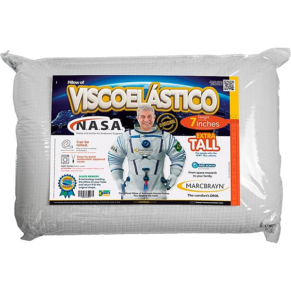 TRAVESSEIRO VISCOELASTICO 50X70 NASA EXTRA ALTO 18CM - MBRA