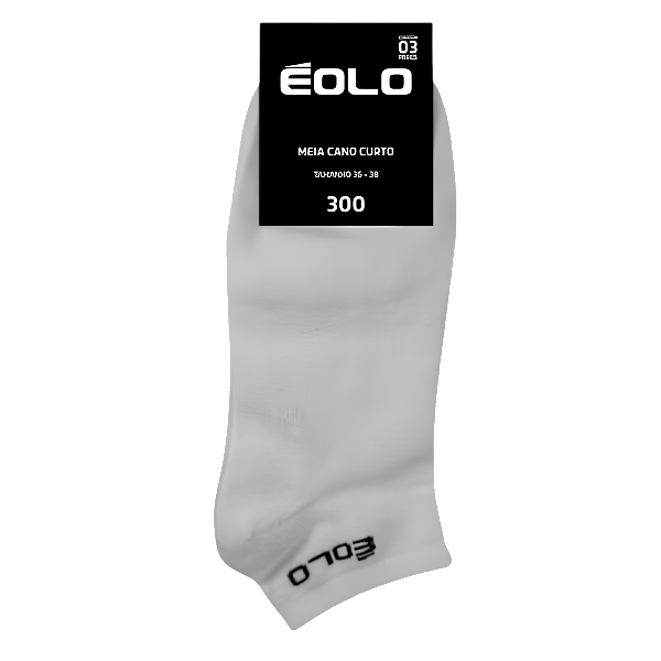MEIA ÉOLO CANO CURTO C/3 BRANCO 80% ALGODÃO