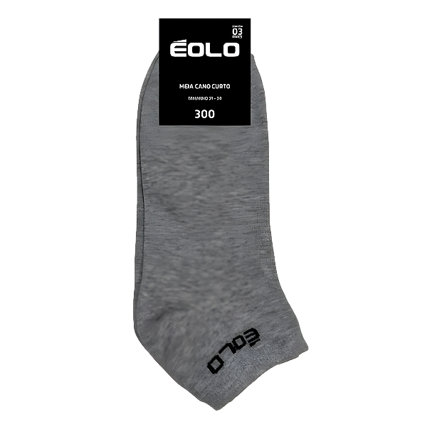 MEIA ÉOLO CANO CURTO C/3 CINZA 80% ALGODÃO