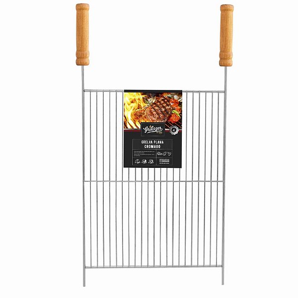 GRELHA PLANA CROMADO 40X50 GR0152 GRILAZER
