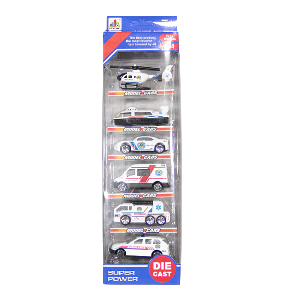 CARRINHO METAL AMBULANCE 6.5CM C/6P IMCOL TOYS SORTIDO