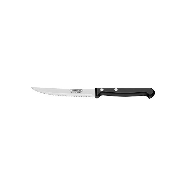 Faca para churrasco e frutas Tramontina ultracorte com lamina em aço inox e cabo de polipropileno preto 5" 23854/105