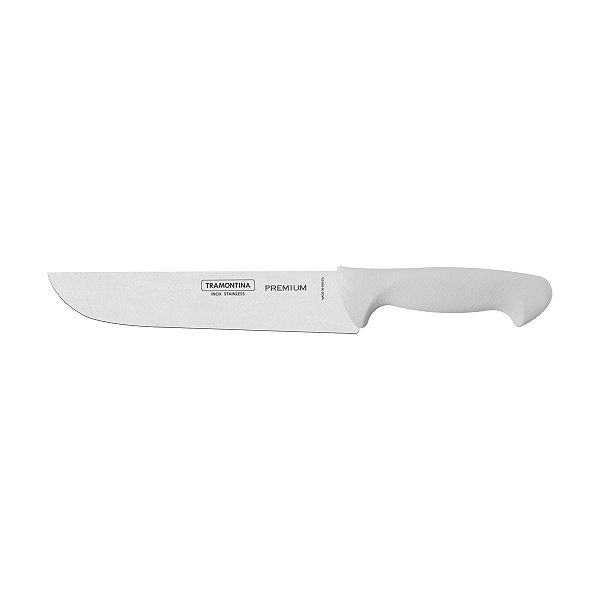 Faca para carne Tramontina premium com lamina de ao inox e cabo de polipropileno Branco 8" 24475/188