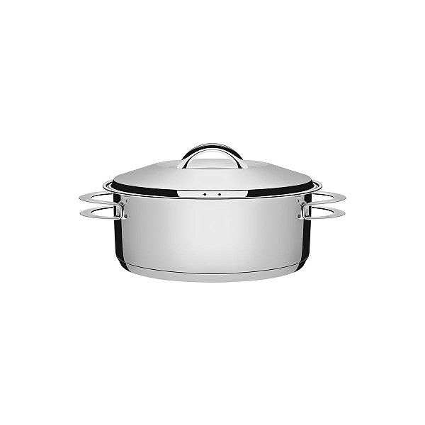 Caçarola solar rasa em aço inox fundo triplo com tampa e alças 62503 Tramontina