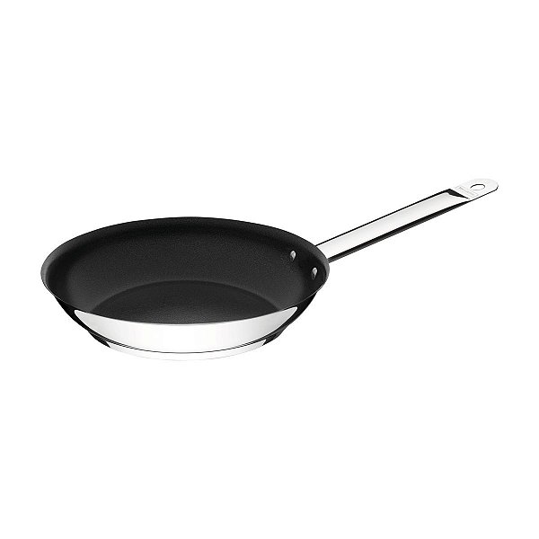Frigideira Tramontina profissional funda em aço inox com fundo triplo revestimento interno em antiaderente c/cabo  62637