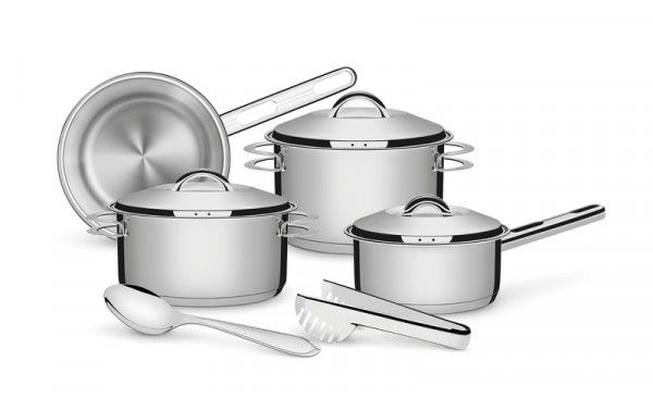 Jogo de panelas aço inox c/fundo triplo 6 peças Tramontina 65510/623