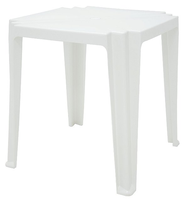 Mesa plástica quadrada Tambau branca Tramontina