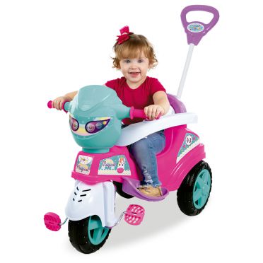 Triciclo baby c/empurrador menina Maral
