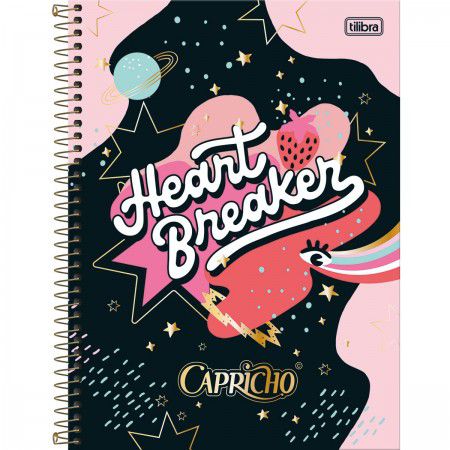 Caderno espiral capa dura 1/1 capricho 80F Tilibra
