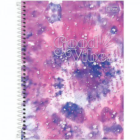 Caderno espiral capa dura 1/1 good vibes 80F Tilibra