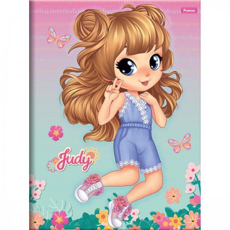 Caderno capa dura 1/4 brochura judy 48f Foroni