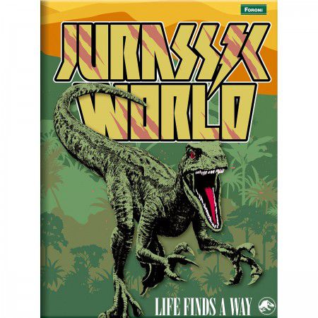 Caderno capa dura 1/4 brochura Jurasic 96F Foroni