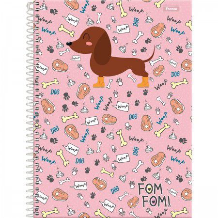 Caderno capa dura espiral 1/1 80F fom fom Foroni