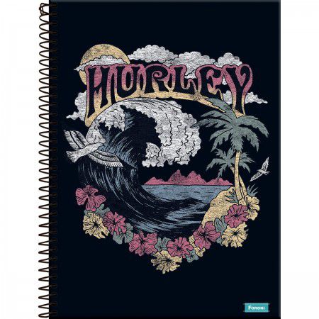Caderno capa dura espiral 1/1 80F Hurley Foroni