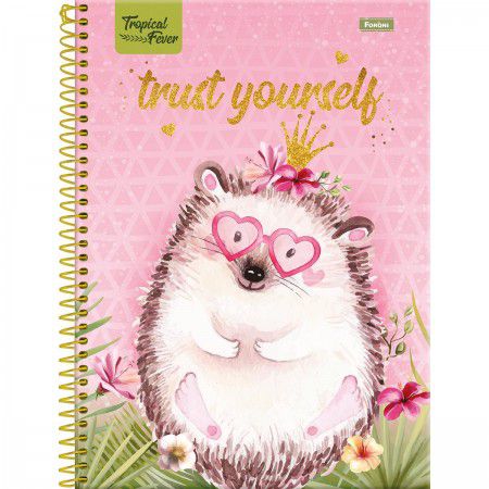 Caderno capa dura espiral 1/1 96F tropical Foroni