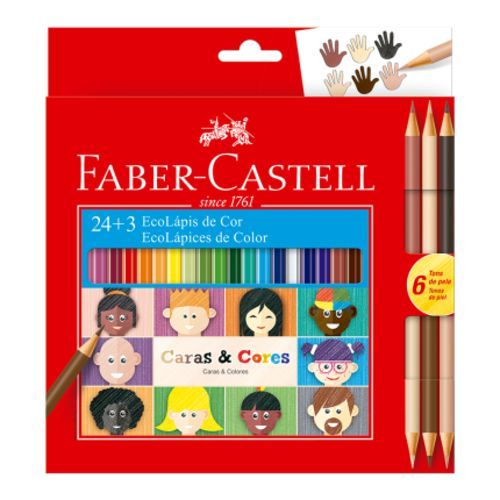 Lápis de cor C/24+3 cara e cor Faber