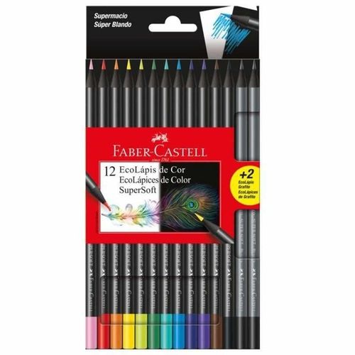 Lapis de cor C/12+2 cores supersoft Faber